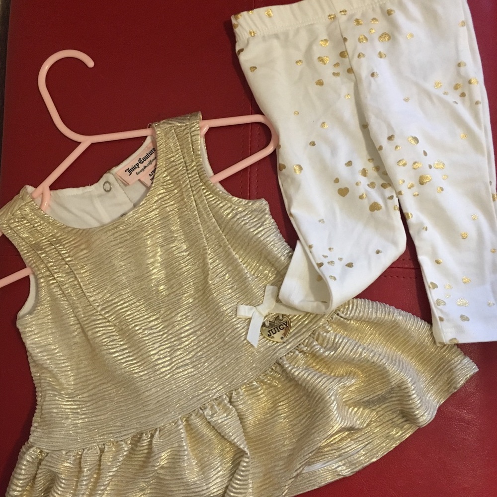 Juicy Couture Metallic Tank Top and Legging Set